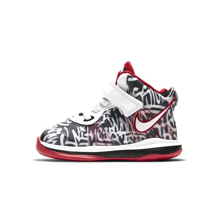 

New Nike Lebron 8 Graffiti High Top Toddler Shoes Black Red Graffiti Infant And Toddler DH3241-001 26