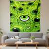 Trippy Green Dripping Eyeballs Pattern Wall Tapestry Psychedelic Horror Decor for Bedroom Dorm Game Room Man Cave Gift
