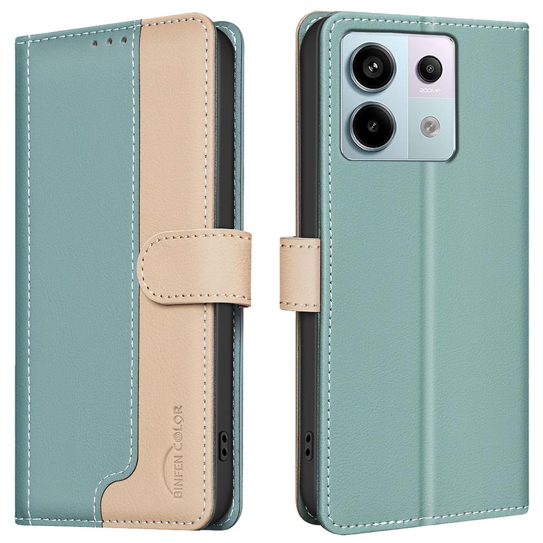

For Xiaomi Poco X6 5G/Redmi Note 13 Pro 5G Case Leather Stand Phone Cover Green