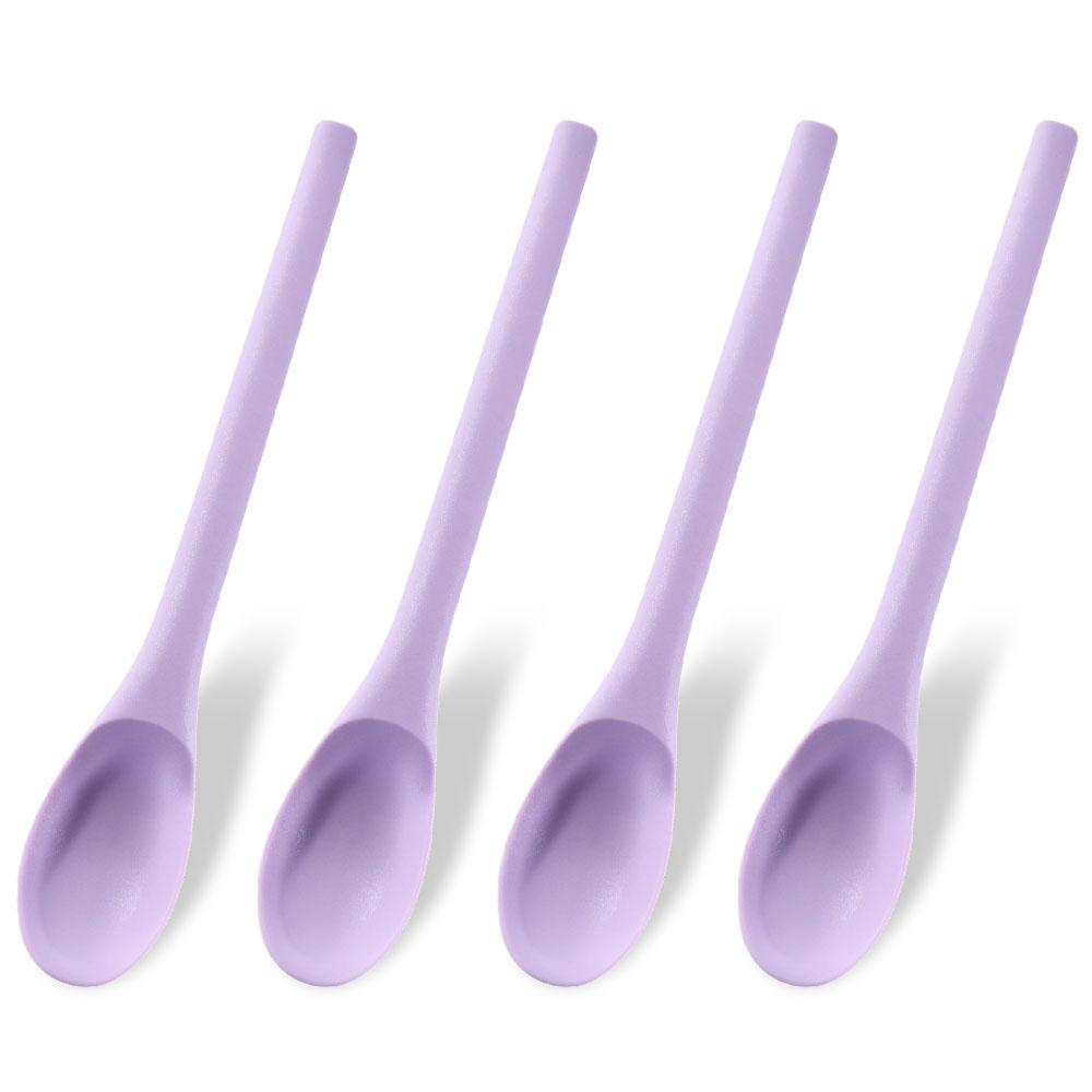 4Pcs Heat-resistant Silicone Mixing Spoon Nonstick Kitchen Cooking Spoon Baking Spoon for Cooking Stirring Mixing and Serving