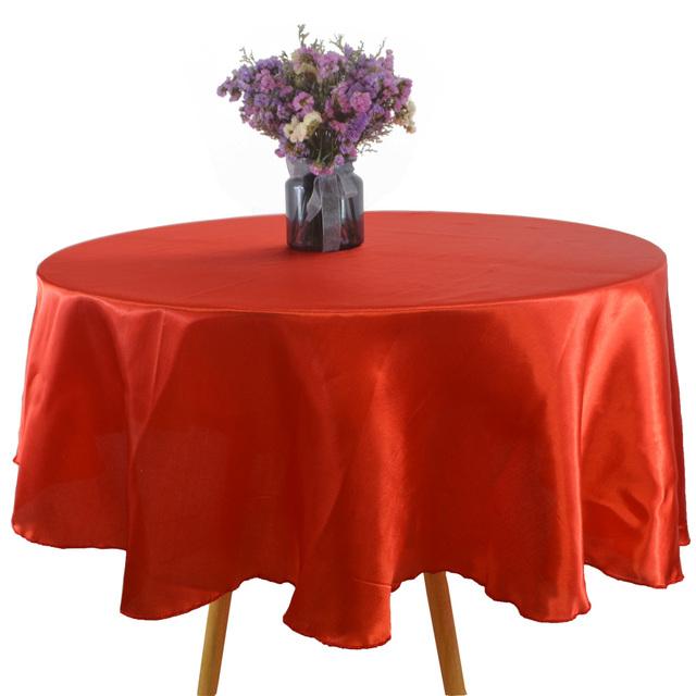 Round Satin Tablecloth Luxury Wedding Decor Christmas Birthday Baby Shower Home Party Tablecloth Overlays Coffee Table Cover