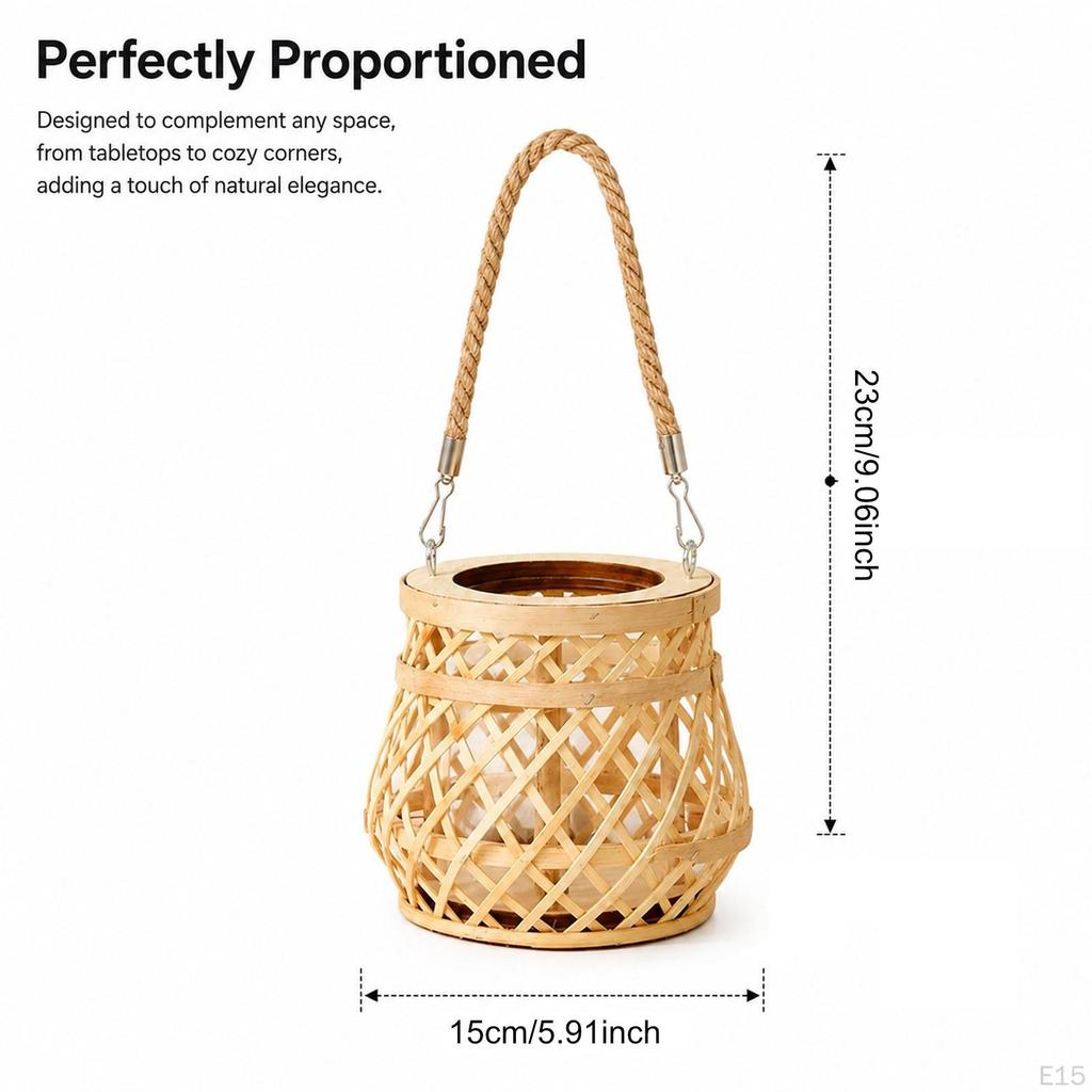 Decorative Handwoven Candle Holder Modern for Wedding Kitchen Indoor Outdoor A