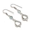 Natural White Topaz, Topaz Gemstone 925 Sterling Silver Earring 1.69" AE-11853