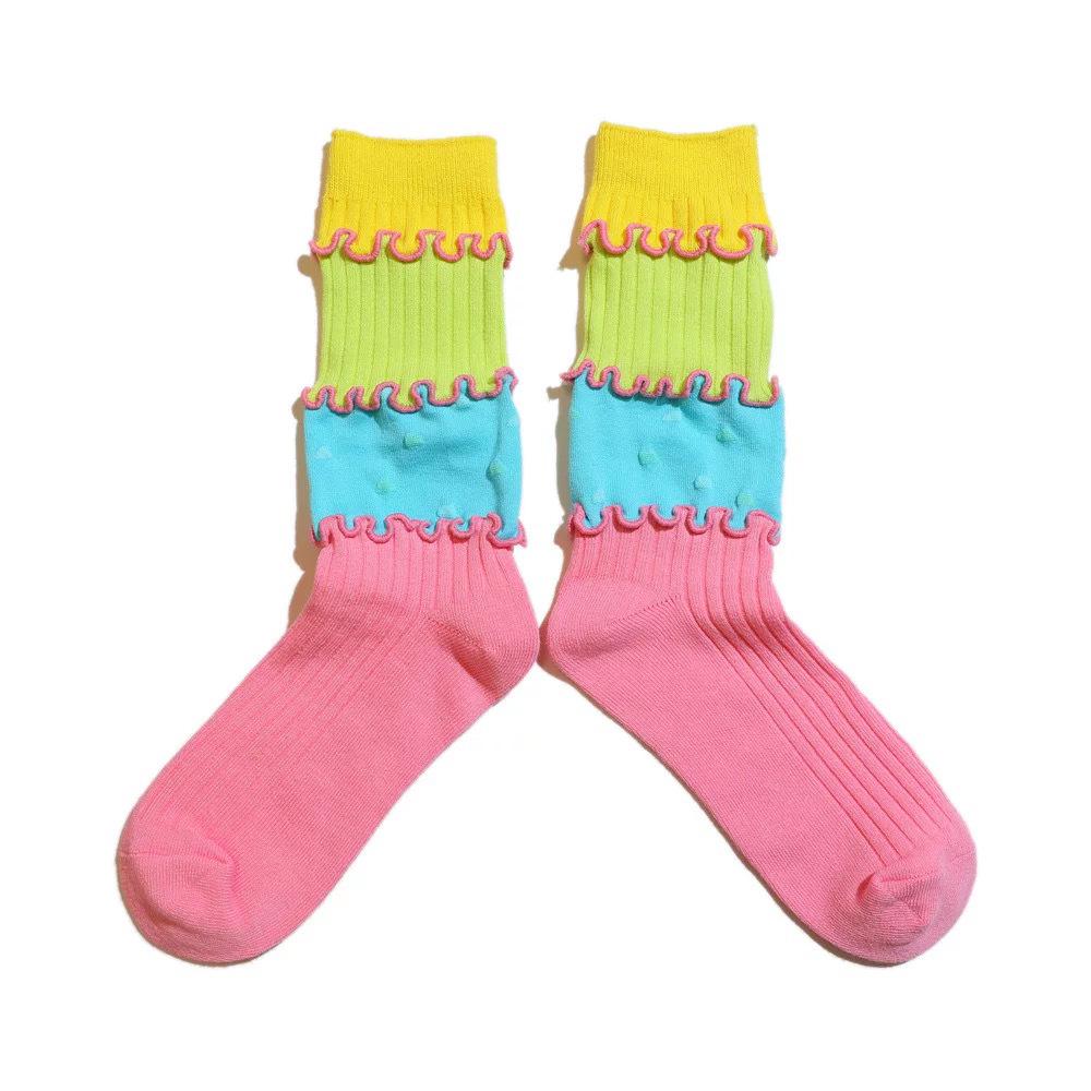 

Модные носки гольфы до колена в дофаминовых цветах для детей - Осенний тонкий стиль для мальчиков и девочек 3-5 Years [Shoe Size 23-26]