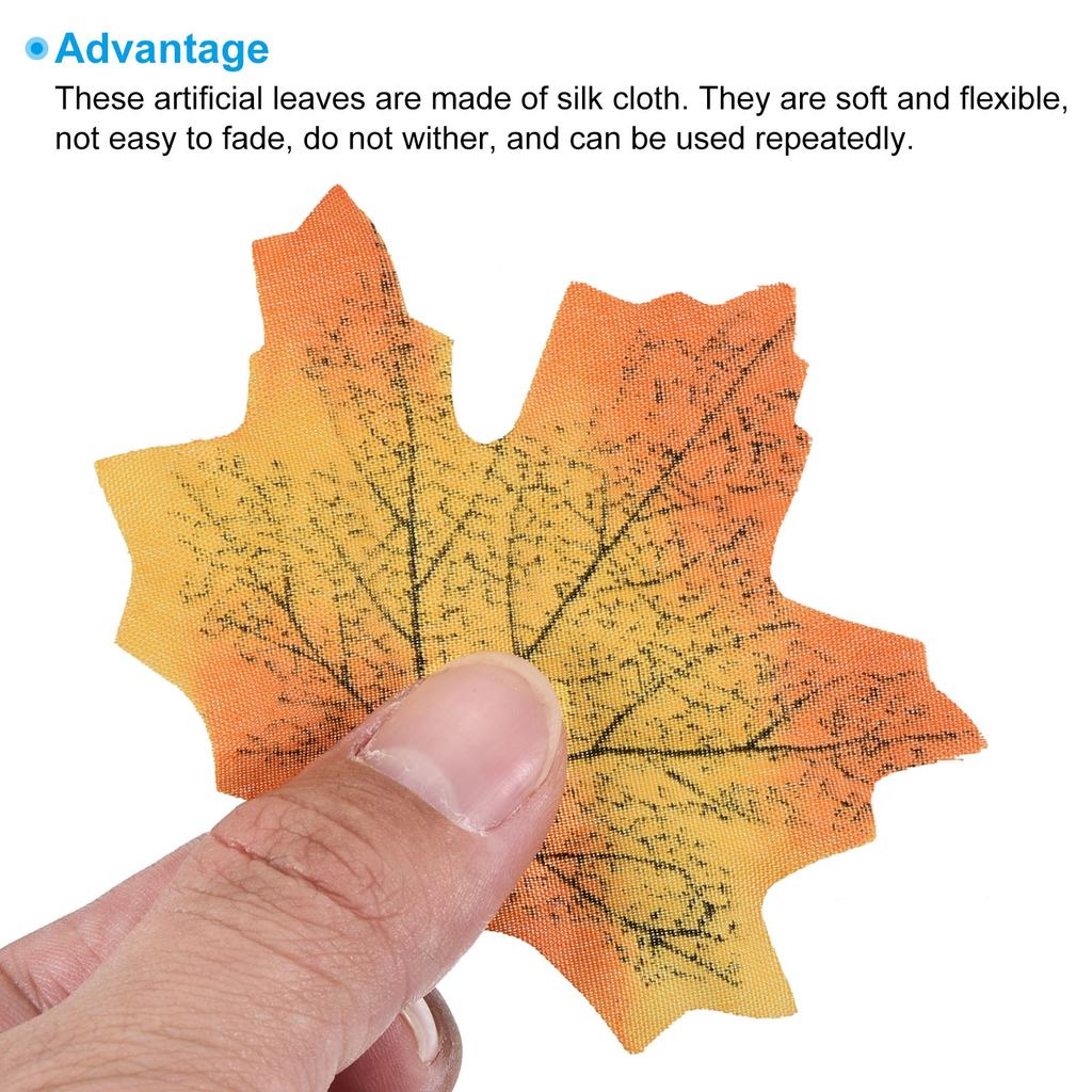 Artificial Leaves, 400/1100 Pcs Fall Maple Autumn Fake Leaf for Wedding Party Thanksgiving Halloween Decoration, Gold
