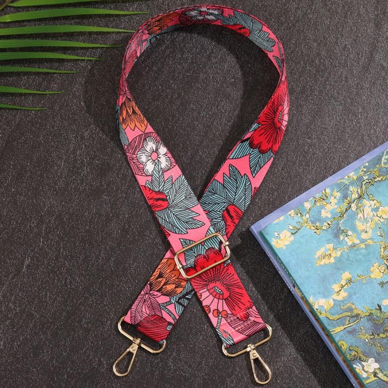 Flower Pattern Crossbody Wide Shoulder Strap Adjustable Replacement Bag Long Shoulder Strap Single Shoulder Women's Bag Accessories