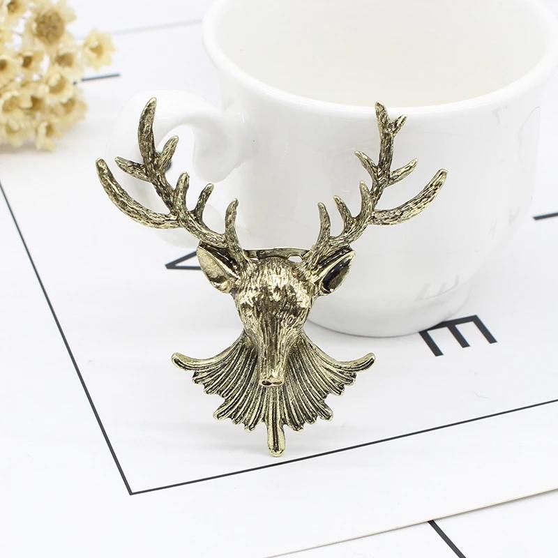 5 pièces broche cerf Vintage mode hommes populaire mignon unisexe animaux broches manteau col épinglettes vêtements accessoires bijoux cadeaux