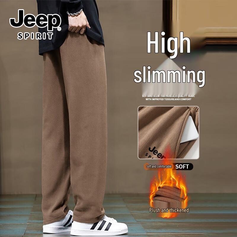

JEEP SPIRIT Men s Winter Fleece-Lined Straight-Leg Casual Pants M