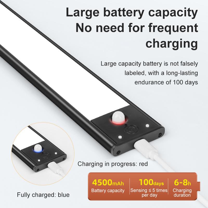 USB Rechargeable Ultra-Thin LED Night Display Showcase Motion Magnetic Sensor Induction Jewelry Cabinet Light Remote Control