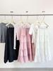 White Bow High-Waist A-Line Skirt - Slimming Mid-Length Drape