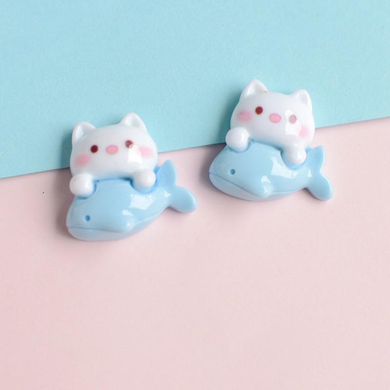 10Pcs New Mini Cute 20*20mm Cartoon Cat Series Flat Back Resin Scrapbooking DIY Jewelry Craft Decoration Accessorie