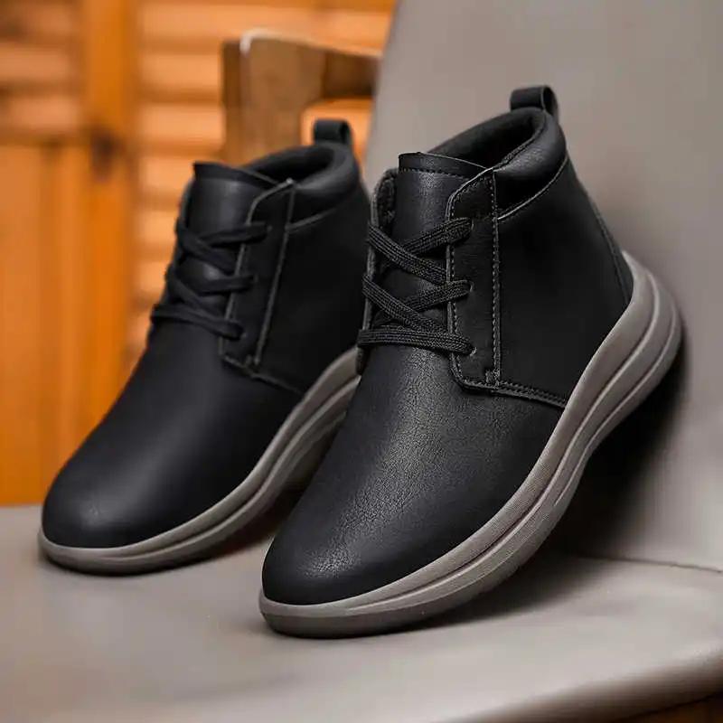 Fashion Beanie Slip-resistant Shoes Walking High Top Mens Shoes Red Boot For Men Sneakers Sports Play Basket High Grade Lofers