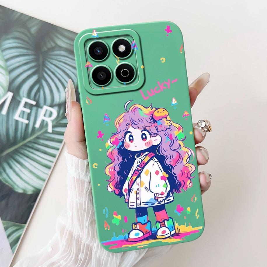 Shockproof Case For Honor X7c Cover HonorX7c 4G Funda Fashion Bowknot Marble Soft Liquid Silicone Cases For Honor 200 Smart Etui