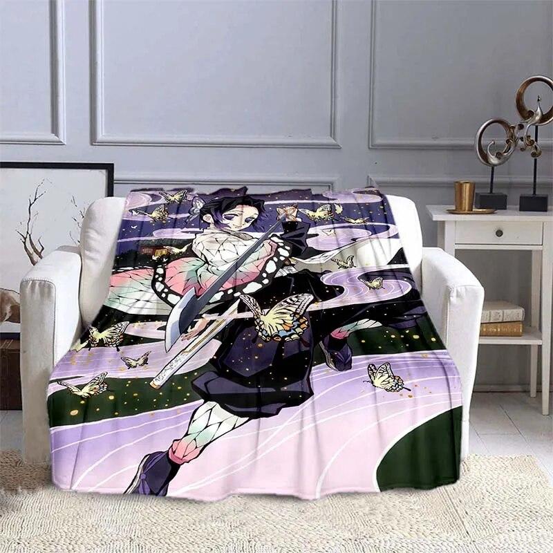 Anime Demon Slayer Decke, superweich, warm, Flanell-Überwurf, Picknickdecke, Decken für Betten, Picknickdecke