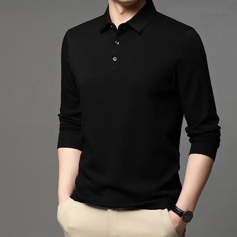 

Raphenny Men s Modal Long-Sleeve Business Casual Polo Shirt RM101Z005 S