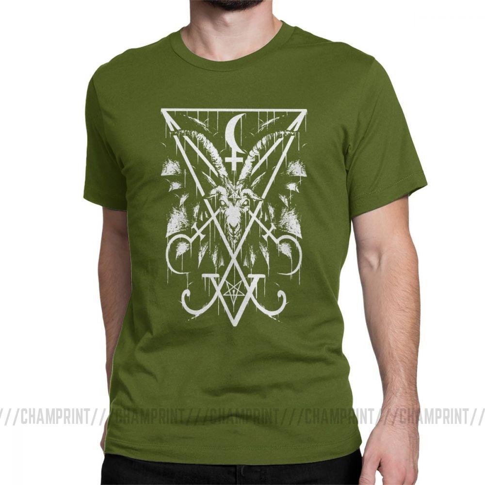 Sigil Of Lucifer And Baphomet Tee Shirt Cool Customized Printed T Shirts for Men Cotton Cool TShirts Birthday Present Clothing
