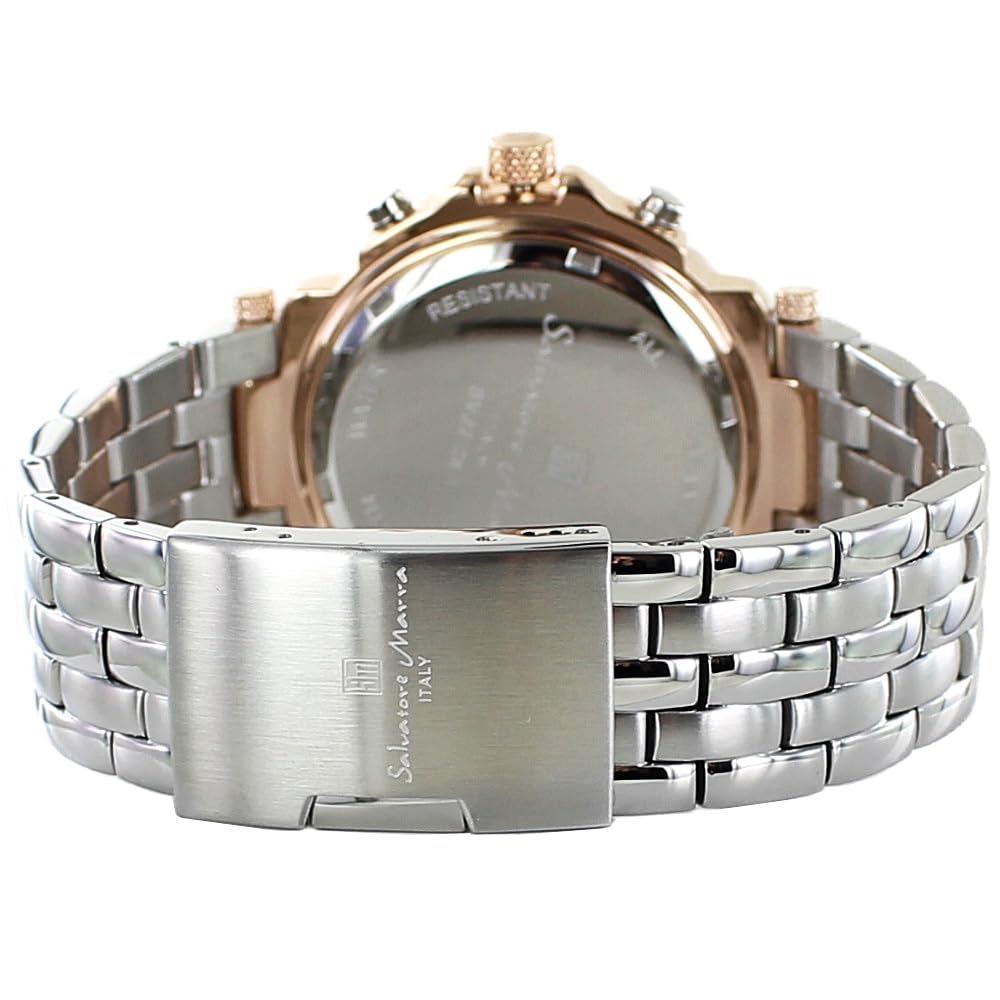 Salvatore Marra Men's Watch, Model SM14118, Stainless Steel Bracelet, Roman Numeral Dial, 10 ATM Water Resistant