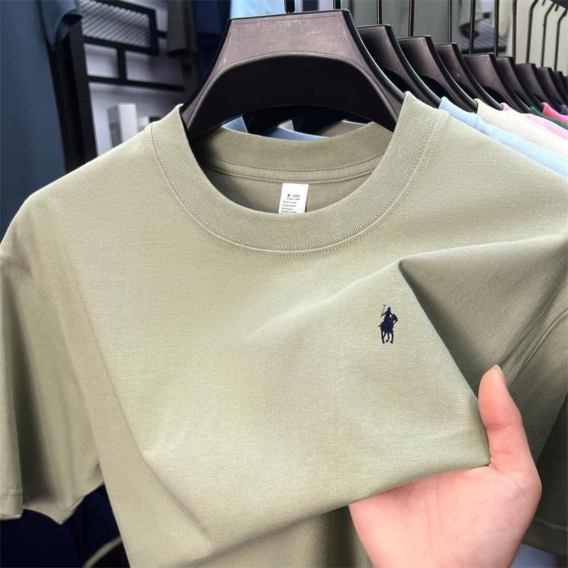 Tricou bărbați din bumbac pur cu mânecă scurtă și gât rotund - Stil casual japonez