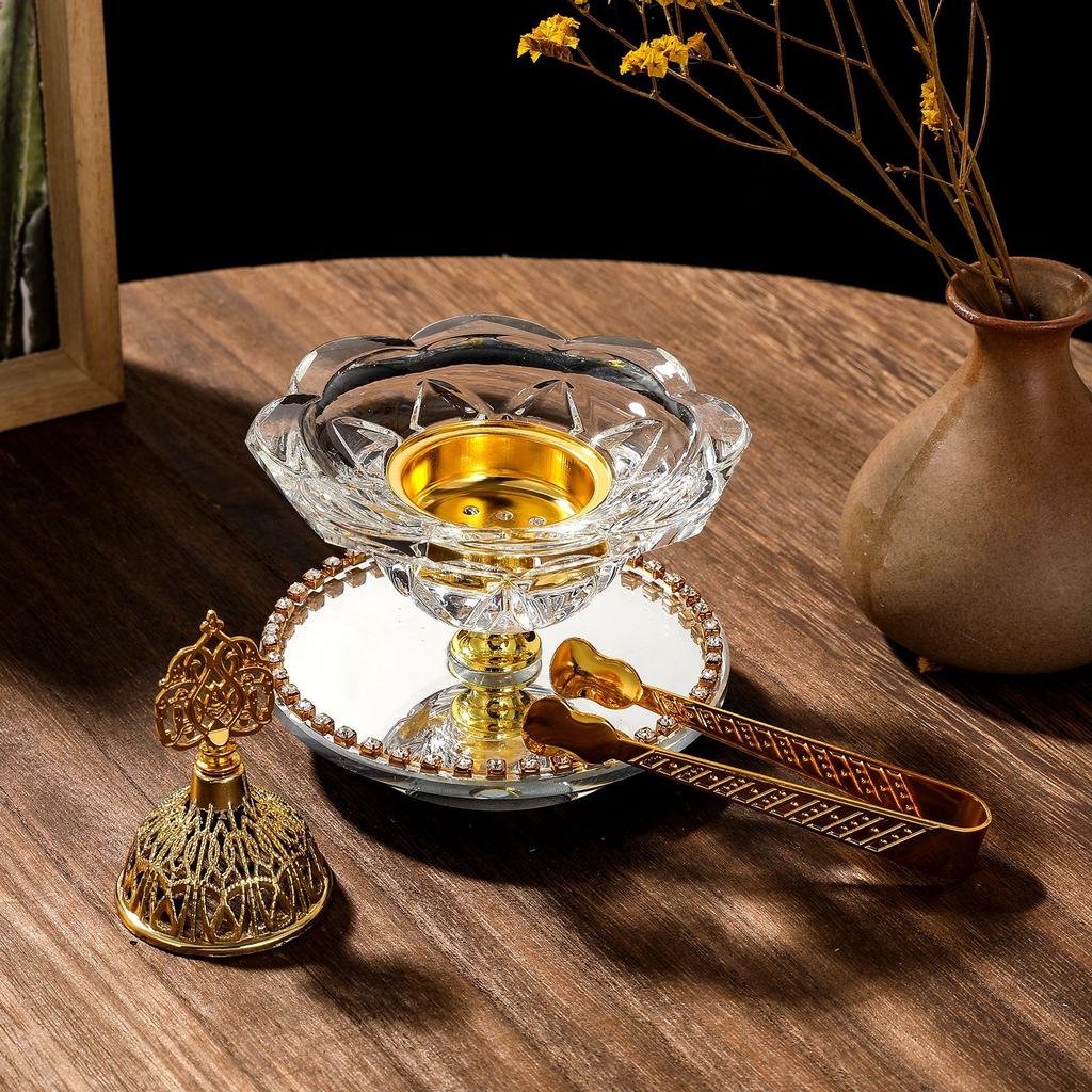 Incense Burner Incense Burner with Tray SpiceJar Clip,Artwork Home Decoration, Spa, Meditation,Teahouse, Festival, Birthday