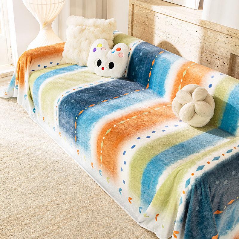 Cute Cartoon Sofa Cover Thickened In Winter New Blankets Suitable for Non-slip Pads In Autumn and Winter Home Textile Products