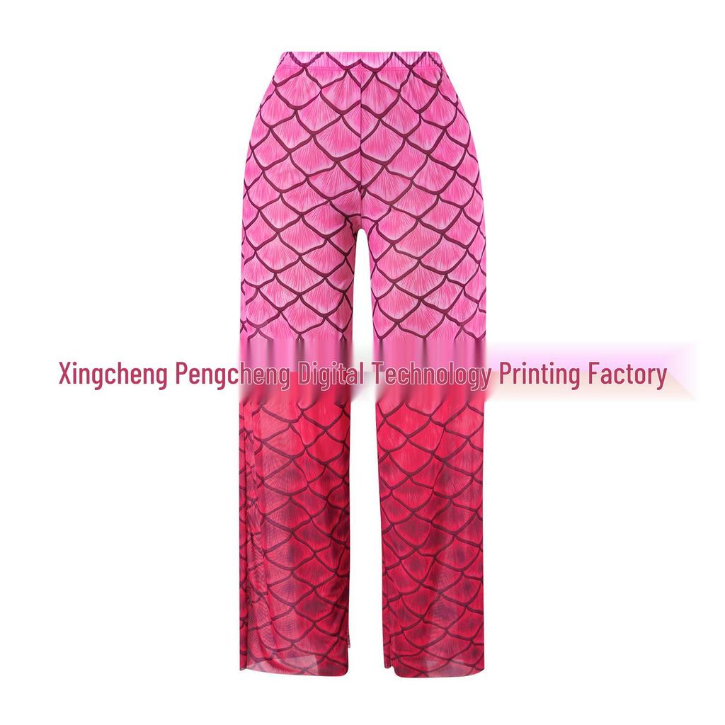 Fish Scale Zipper Mesh Long Sleeve One-Piece Swimsuit Set