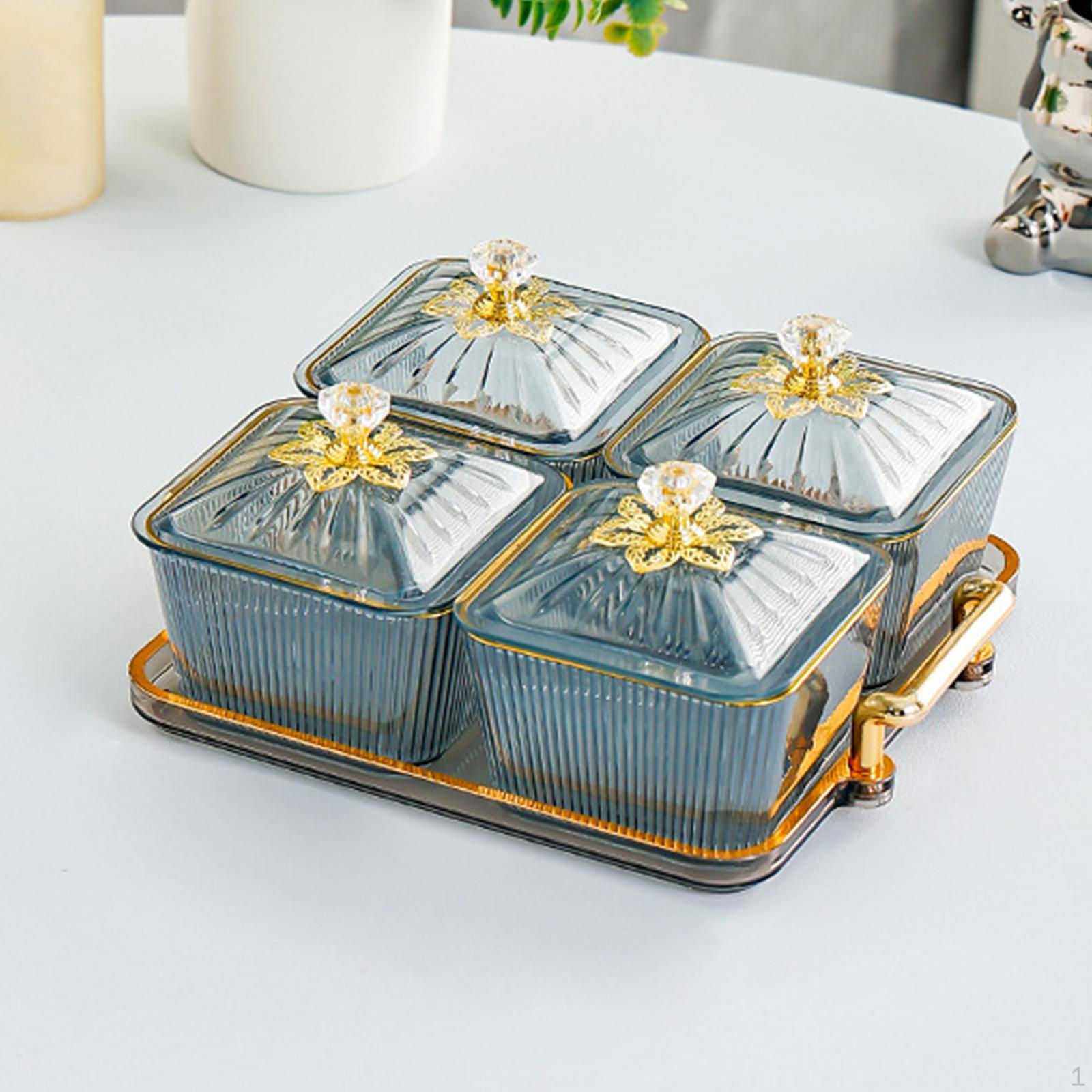 Тарелка с сухофруктами сервировочный поднос для закусок роскошное разделенное блюдо с орехами для гостиной 1719₽