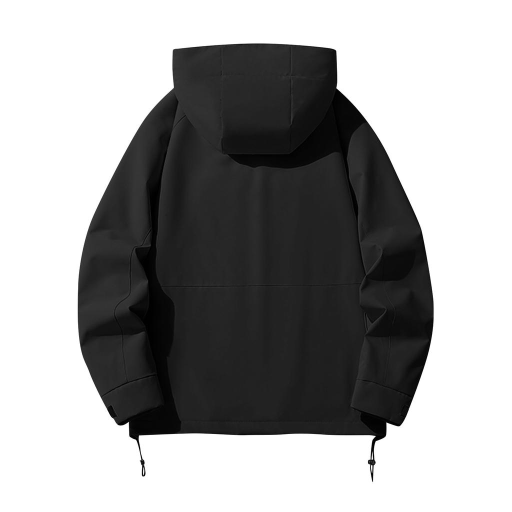 Men's Solid Color Hooded Workwear Jacket Casual Sports Mountaineering Outdoor Jacket