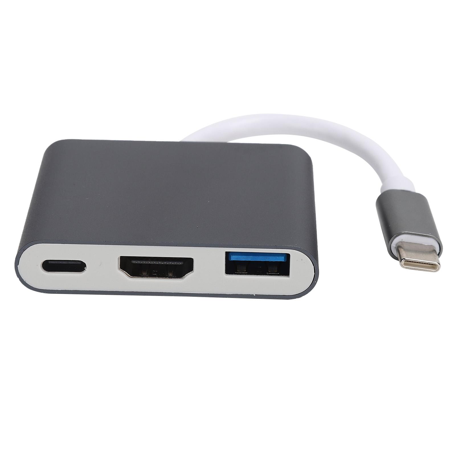 

USB C Adpater 3.1 3 in 1 Hub Converter Dock High Definition Multimedia Interface 4K черный серый