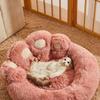 Factory  Custom Logo Luxury Pet Supplier Stuffed Dog Cat Bed Rectangle Shape Removable Lid All Seasons