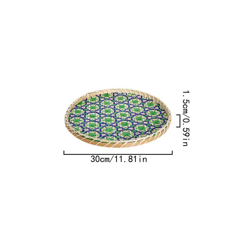 1PC Handwoven Bamboo Fruit Basket Bamboo Household Bamboo Sieve Tray Bamboo Strainer Ethnic Traditional