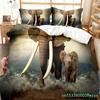 Set copripiumino colorato con elefante dei cartoni animati, per letto king size e queen size, per bambini, ragazzi e ragazze, set di biancheria da letto con simpatici animali selvatici