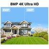 4K POE IPC Camera 8MP Ultra HD Outdoor Security CCTV with Color Night Vision, Human Vehicle Detection, IP66, Support Tuya APP