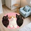 Pink Bombay Cat pattern round rug,Carpet Rug for Living Room Bedroom  Playroom ,Non-slip Floor Mat,Holiday Gifts and Birthday Gifts.