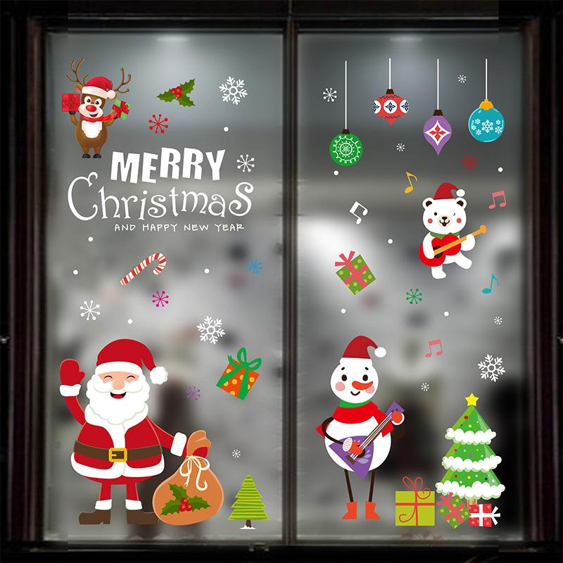 Christmas Window Sticker Merry Christmas Decorations For Home 2025 Cristmas Ornament Xmas Navidad New Year 2025 Natal Gifts