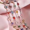 1Meter Crystal Bead Chain Colorful Love Heart Oval Glass Beads Copper Chains for Necklace Bracelet Jewelry Making DIY Supplies
