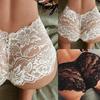 Dámské sexy prodyšné jednobarevné krajkové perspektivy Kalhotky Erotické spodní prádlo