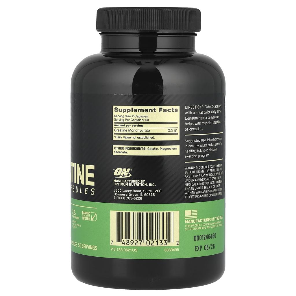 Micronized Creatine Capsules, 100 Capsules (1.25G Per Capsule)