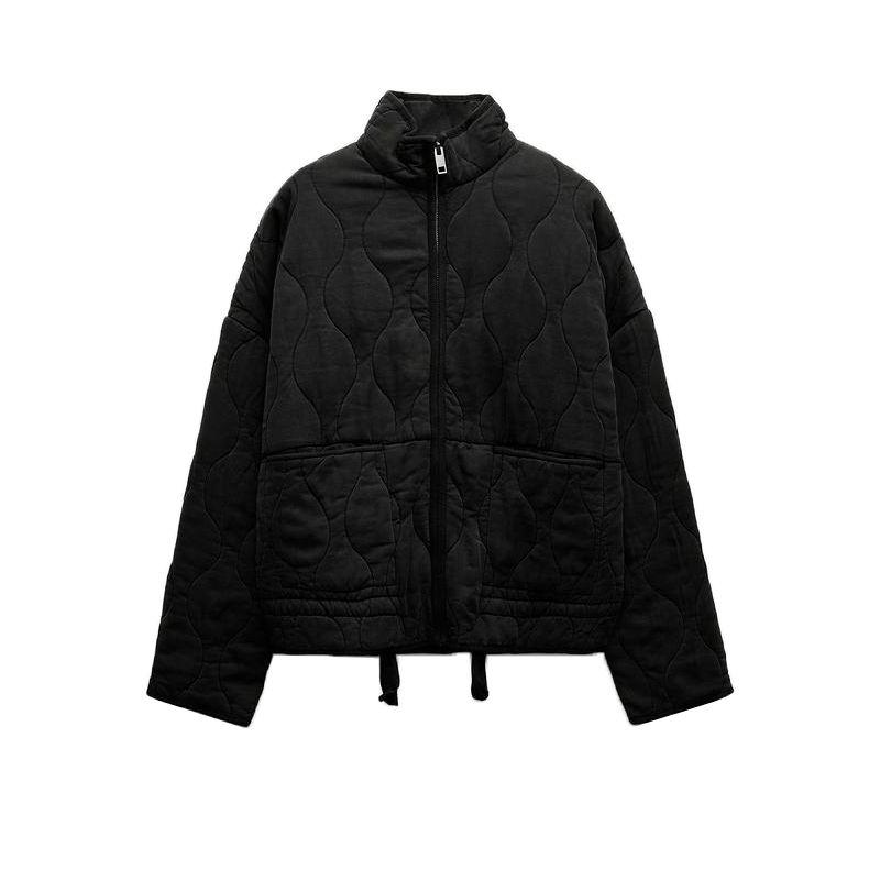 Autumn and Winter New Women Daily Versatile Loose Tencel Cotton Washed Cotton-padded Jacket Outerwear 4088052 4088242