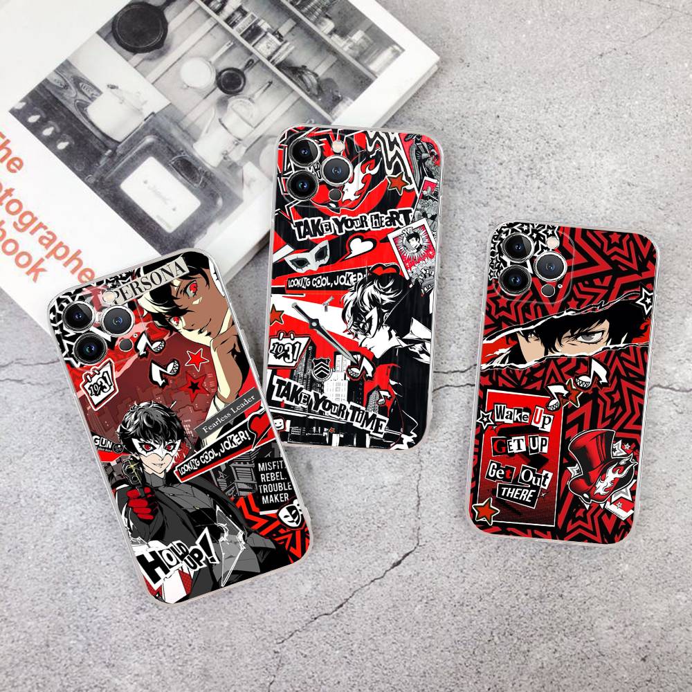 Persona 5 Transparent Phone Case for iPhone 17 Air 16 Pro Max 15 14 13 12 11Plus Shockproof Cover