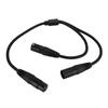 Y Type Splitter Cable 3 Pin XLR Female To Dual Male Adapter Ble Cord for Microphone Amplifier