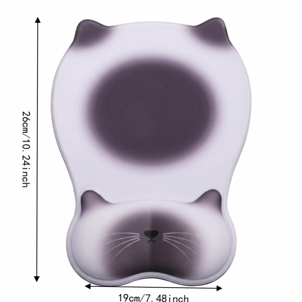 Cartoon Cat Mouse Mat Wrist Rest Non Slip Cat-shaped Mouse Pad Mouse Pad Wrist Rest Office