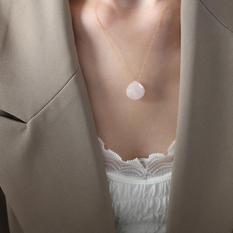 And Fashion Forward Eyecatching Droplet Pendant Necklace With Natural Stone Versatile Jewelry Womens
