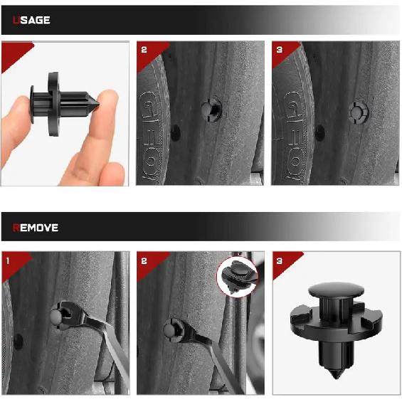 65pc Car Body Bolts & U-nut Clips M6 Engine Under Cover Splash Shield Guard For Nissan QASHQAI Rogue Sport Juke X-Trail Frontier