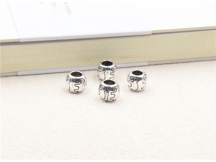 S925 Sterling Silver Elephant Barrel Spacer Beads for DIY Bracelets