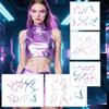 Anime Hunter Halloween Cosplay Costume Temporary Tattoo Purple and Laser Multicolor Striped Tattoo Laser 5 Piece Set