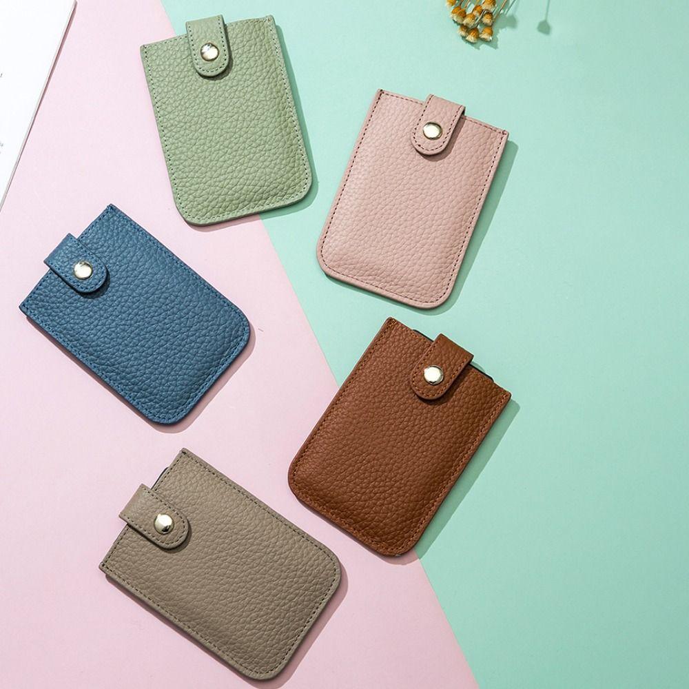 with Snap Card Holders Clutch Solid Color Clutch Bag Ins Short Wallet  Outdoor