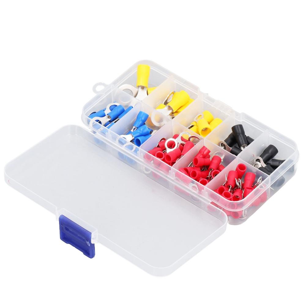 102PCS RV1.25/2/3.5/5.5 Insulated Ring Terminal O Ring Crimp Terminals Flame Retardant Wire Crimp Connector Terminal Insulated