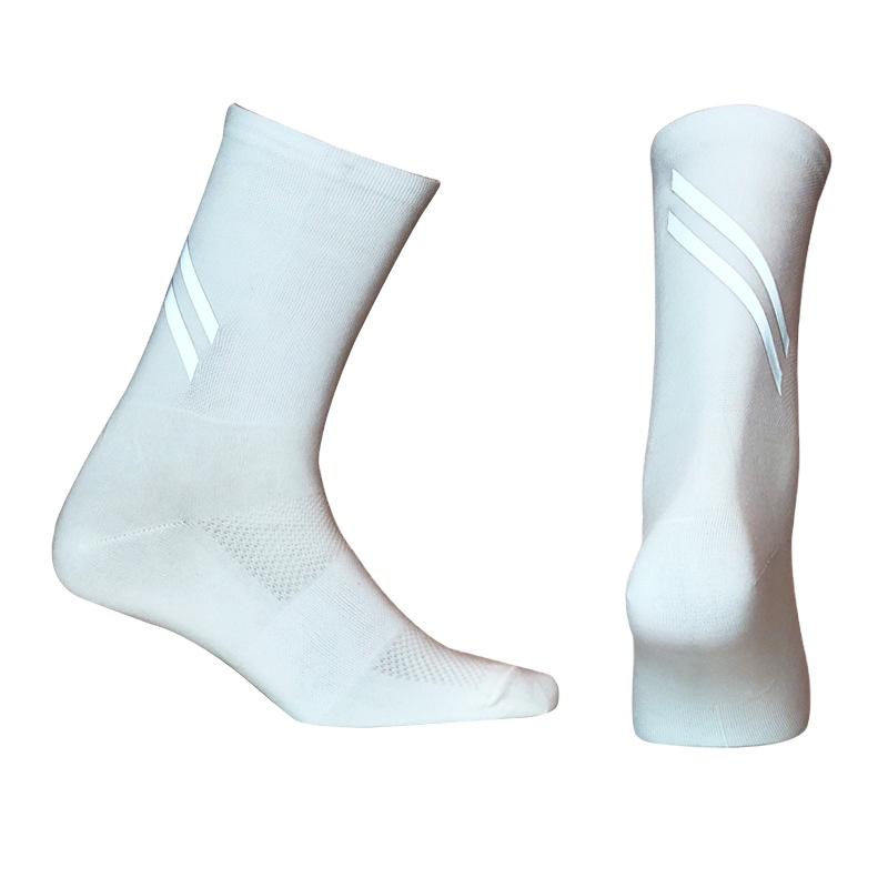 Breathable Moisture Wicking Mid Calf Socks Professional Reflective Sports Socks for Cycling Running Fitness free