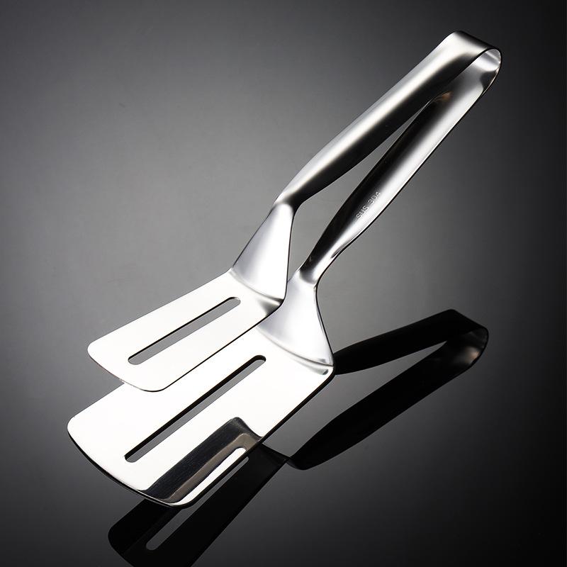 Square Head 304 Stainless Steel Steak Clip Food Tongs Wide Tail Meat Salad Bread Roast Clamp BBQ Anti-scald Kitchen Accessories