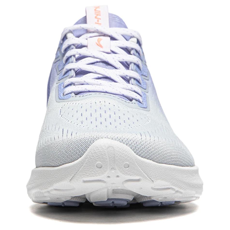 LiNing Lightweight Breathable Shock Absorbing Durable Low Top Running Shoes Women Sneaker Gray Blue ARSU016-3